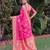 PINK ART SILK BANARASI JACUARD WORK SAREE WITH UNSTITCHED BLOUSE PIECE