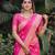 PINK ART SILK BANARASI JACUARD WORK SAREE WITH UNSTITCHED BLOUSE PIECE