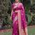 WINE ART SILK BANARASI JACUARD WORK SAREE WITH UNSTITCHED BLOUSE PIECE