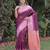 PURPLE WINE ART SILK JACUARD WORK SAREE WITH UNSTITCHED BLOUSE PIECE