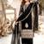 black heavy faux georgette party wear embroidery suit set