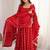 red heavy silk blend  party wear embroidery anarkali suit set