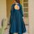 blue heavy silk blend  party wear embroidery anarkali suit set