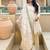 white heavy silk blend  party wear embroidery anarkali suit set