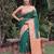 RUST GREEN ART SILK JACUARD WORK SAREE WITH UNSTITCHED BLOUSE PIECE
