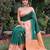 RUST GREEN ART SILK JACUARD WORK SAREE WITH UNSTITCHED BLOUSE PIECE