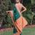 RUST GREEN ART SILK JACUARD WORK SAREE WITH UNSTITCHED BLOUSE PIECE