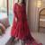 red heavy brocade party wear embroidery anarkali suit set