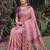LIGHT PINK ART SILK BANARASI JACUARD WORK SAREE WITH UNSTITCHED BLOUSE PIECE