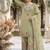 mahendi heavy silk blend  party wear embroidery suit set