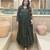 green heavy brocade party wear embroidery anarkali suit set