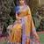 MUSTARD BLUE ART SILK BANARASI JACUARD WORK SAREE WITH UNSTITCHED BLOUSE PIECE