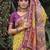 NEON WINE ART SILK BANARASI JACUARD WORK SAREE WITH UNSTITCHED BLOUSE PIECE