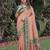 PEACH GREEN ART SILK BANARASI JACUARD WORK SAREE WITH UNSTITCHED BLOUSE PIECE