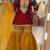 red faux georgette party wear embroidery sharara suit set