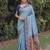 TURQUOISE ART SILK BANARASI JACUARD WORK SAREE WITH UNSTITCHED BLOUSE PIECE