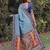TURQUOISE ART SILK BANARASI JACUARD WORK SAREE WITH UNSTITCHED BLOUSE PIECE