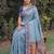 TURQUOISE ART SILK BANARASI JACUARD WORK SAREE WITH UNSTITCHED BLOUSE PIECE