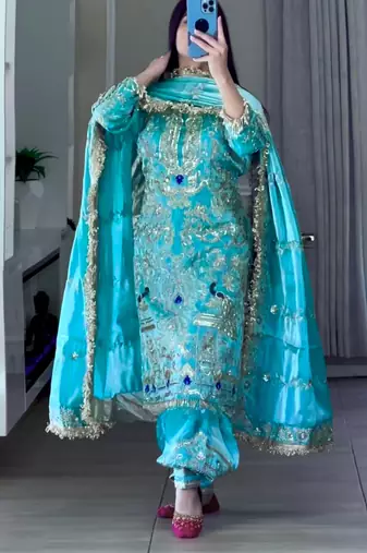 rama natural crep party wear embroidery suit set