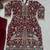 red natural crep party wear embroidery suit set