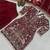 red natural crep party wear embroidery suit set