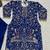 blue natural crep party wear embroidery suit set