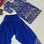 blue natural crep party wear embroidery suit set