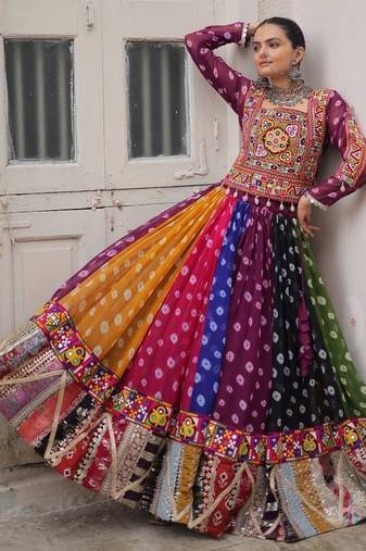Women's Cora Cotton With Attractive Gota-Patti & Lace work Lehenga Choli SET-full stitched free size