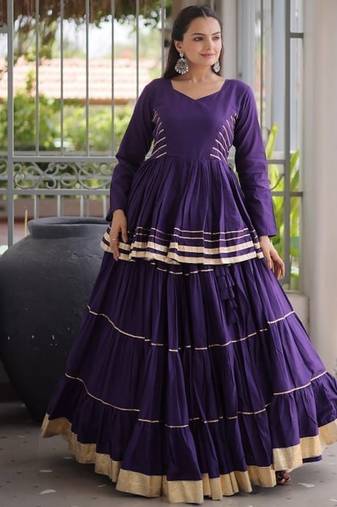 Women's Cora Cotton With Attractive Gota-Patti & Lace work Lehenga Choli SET