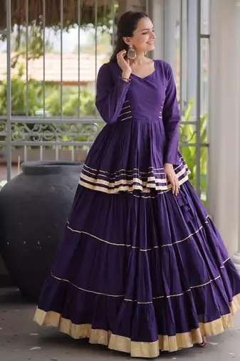 Women's Cora Cotton With Attractive Gota-Patti & Lace work Lehenga Choli SET
