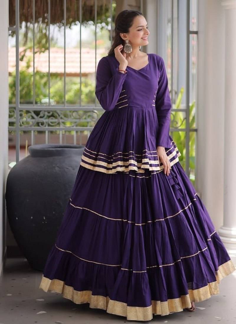 Women's Cora Cotton With Attractive Gota-Patti & Lace work Lehenga Choli SET
