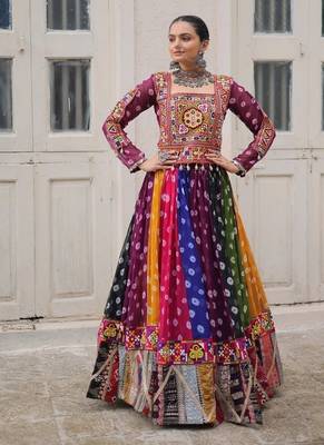 Women's Cora Cotton With Attractive Gota-Patti & Lace work Lehenga Choli SET-full stitched free size 3