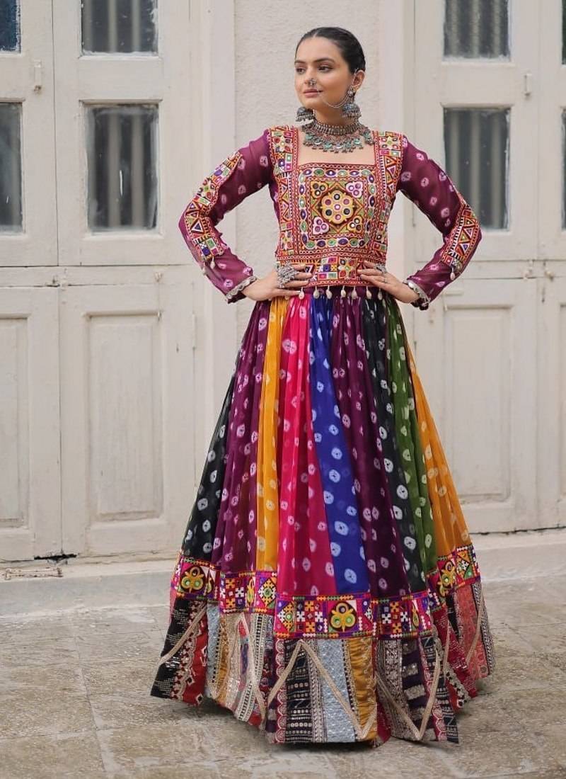 Women's Cora Cotton With Attractive Gota-Patti & Lace work Lehenga Choli SET-full stitched free size