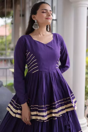 Women's Cora Cotton With Attractive Gota-Patti & Lace work Lehenga Choli SET