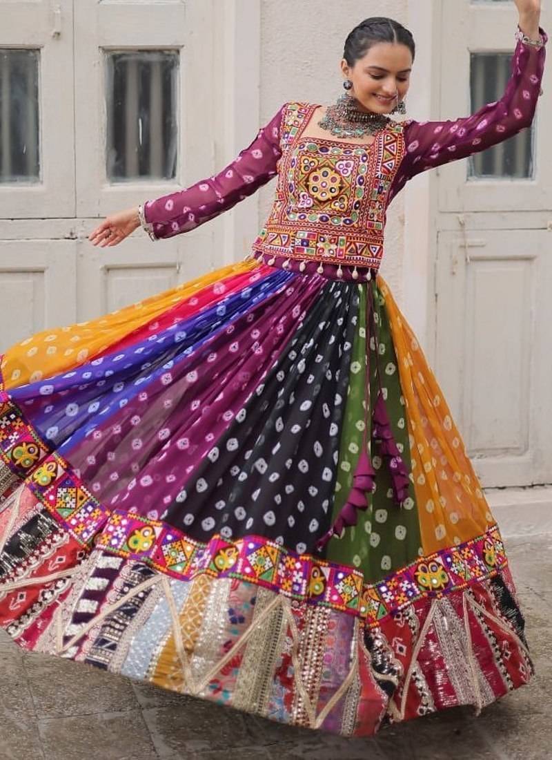 Women's Cora Cotton With Attractive Gota-Patti & Lace work Lehenga Choli SET-full stitched free size