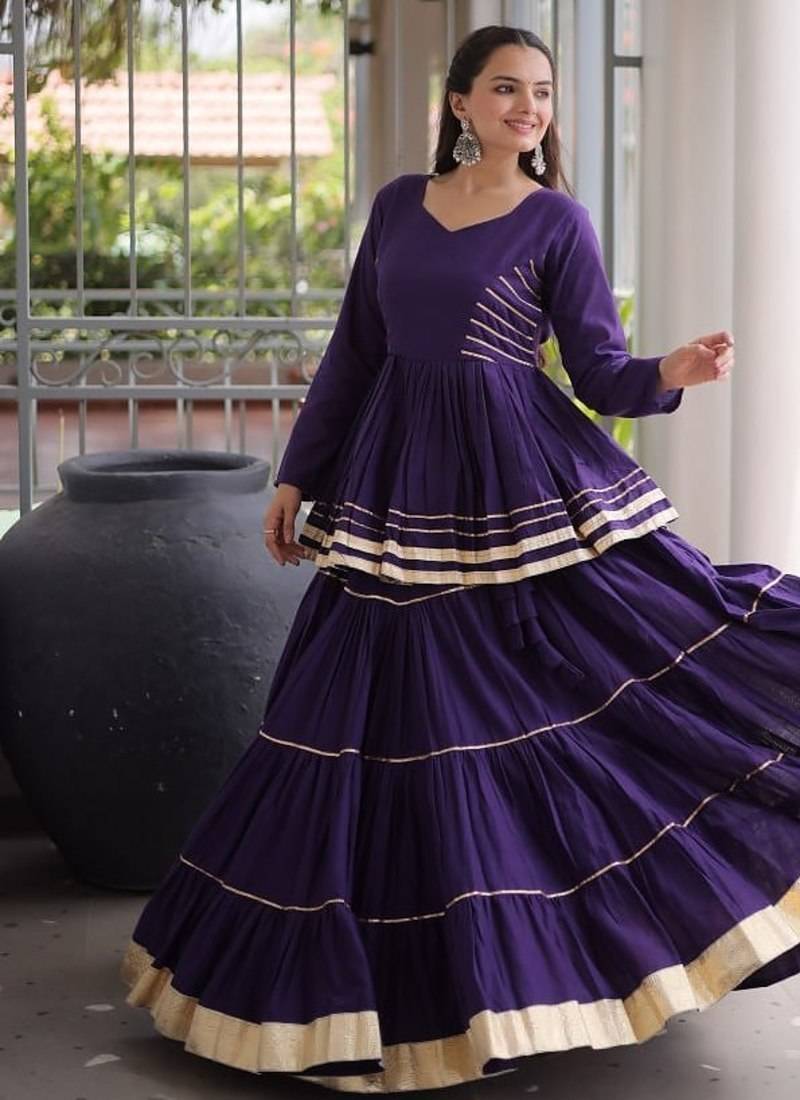Women's Cora Cotton With Attractive Gota-Patti & Lace work Lehenga Choli SET