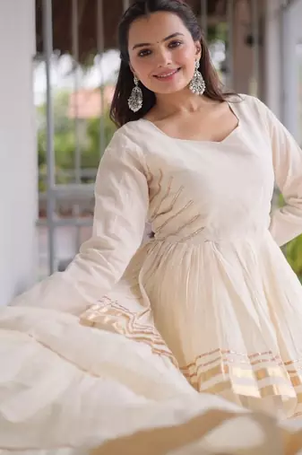 Women's Cora Cotton With Attractive Gota-Patti & Lace work Lehenga Choli SET-full stitched free size