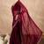 Maroon Color Embroidery And Sequence Work Silk Blend Saree