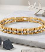 Brass dual tone thick heavy bracelet for men women