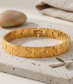 Brass micron buff gold finish stylish bracelet for men women