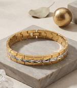 Brass dual tone gold plated bracelet for men women