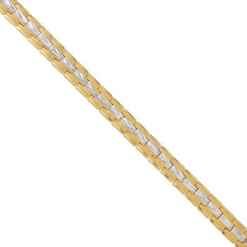 Brass dual tone gold plated bracelet for men women 2