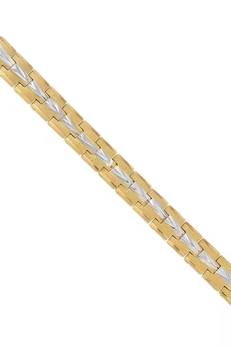 Brass dual tone gold plated bracelet for men women
