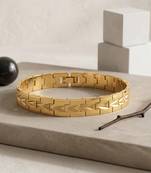 Brass micron buff gold finish stylish bracelet for men women