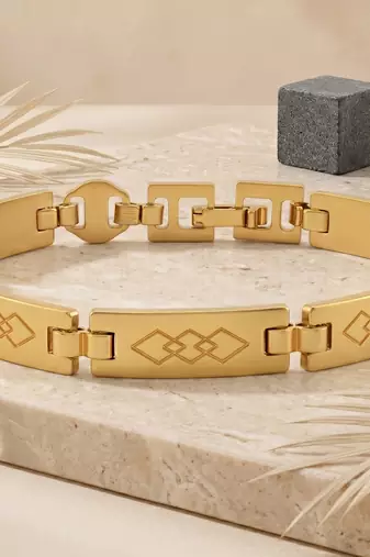 Brass gold plated bracelet for men women