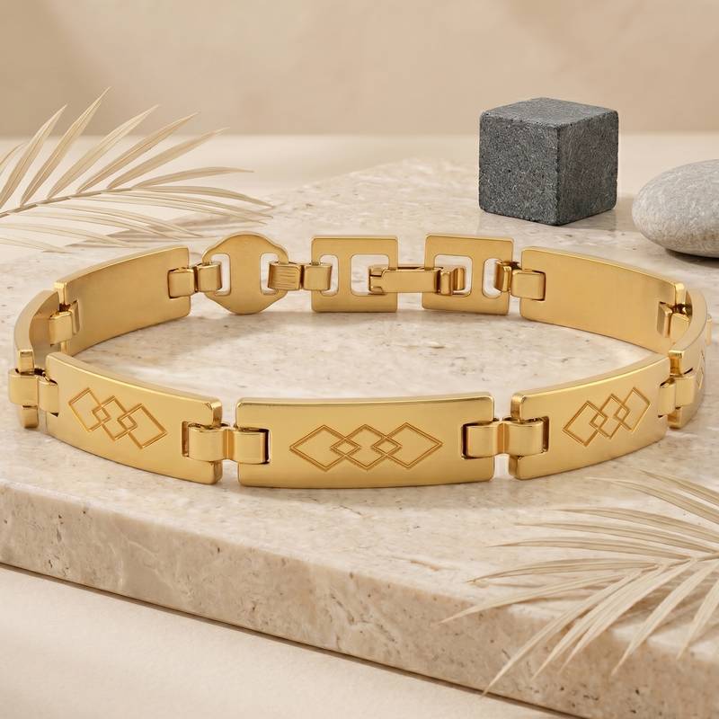 Brass gold plated bracelet for men women