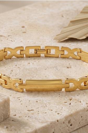 Brass gold plated bracelet for men women