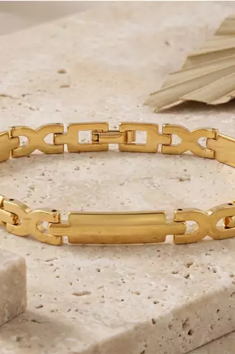 Brass gold plated bracelet for men women