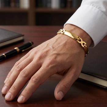 Brass gold plated bracelet for men women 4