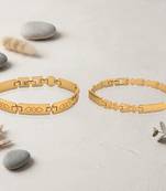 Brass combo of2 gold plated bracelet for men women
